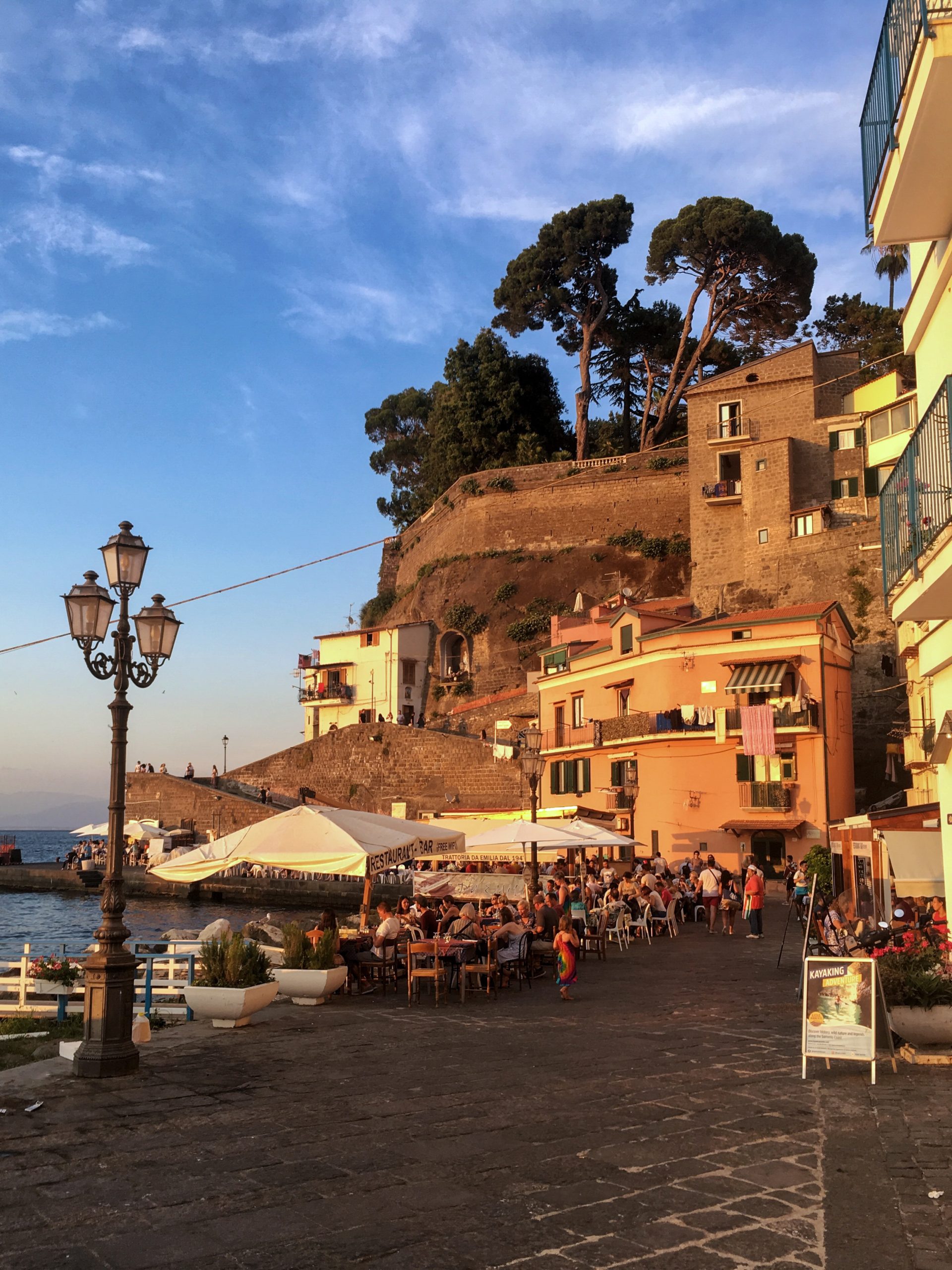 The Toddler guide to seeing sunset and having dinner in Sorrento!